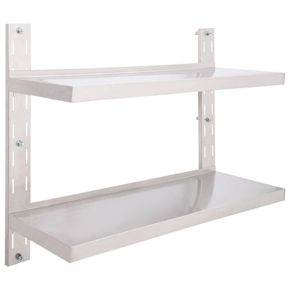Vägghylla DIV. Svävande Flytande 2 plan rostfritt stål 100x30 cm