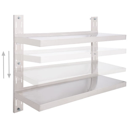 Vägghylla DIV. Svävande Flytande 2 plan rostfritt stål 100x30 cm