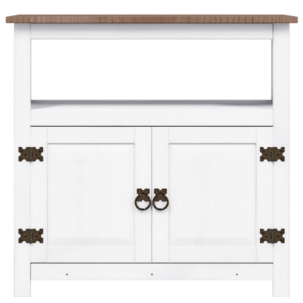 TV-Möbel Vit TV-Bänk mexikansk Coronastil furu 80x43x78 cm