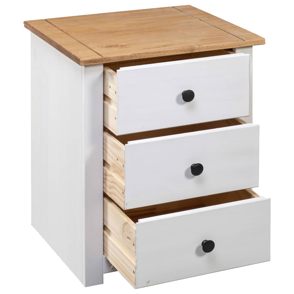 Sängbord Nattduksbord Vit 46x40x57 cm furu panama