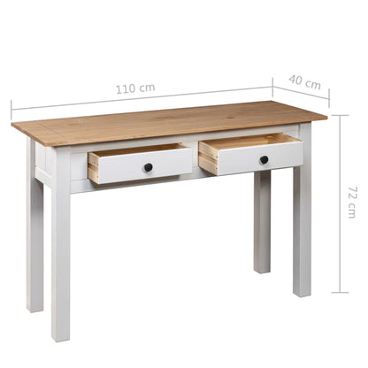 Avlastningsbord Konsollbord Vit 110x40x72 cm massiv furu panama