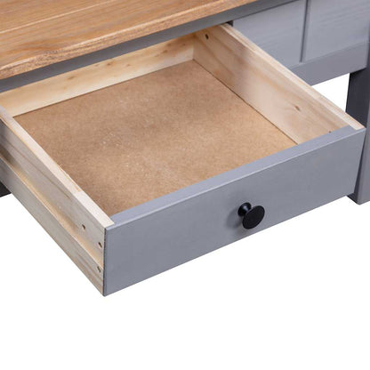 Soffbord grå 100x60x43,5 cm massiv furu panama