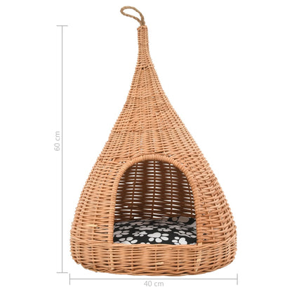 Kattmöbel Kattkoja med dyna 40x60 cm naturlig pil tipi