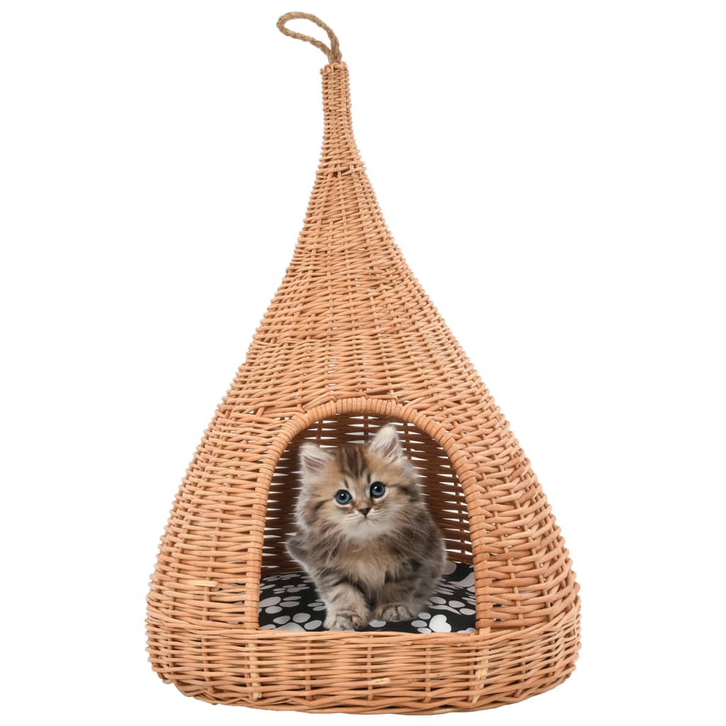 Kattmöbel Kattkoja med dyna 40x60 cm naturlig pil tipi