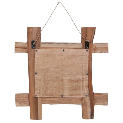 Väggspegel naturfärgad 50x50 cm återvunnen teak