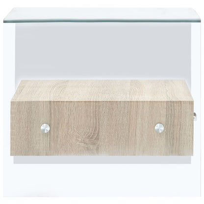 Sidobord DIV. med låda 50x50x45 cm härdat glas