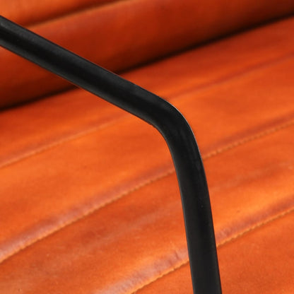 Fåtölj Brun tanfärgad äkta läder