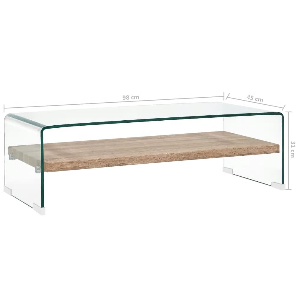 Soffbord DIV. genomskinlig 98x45x31 cm härdat glas