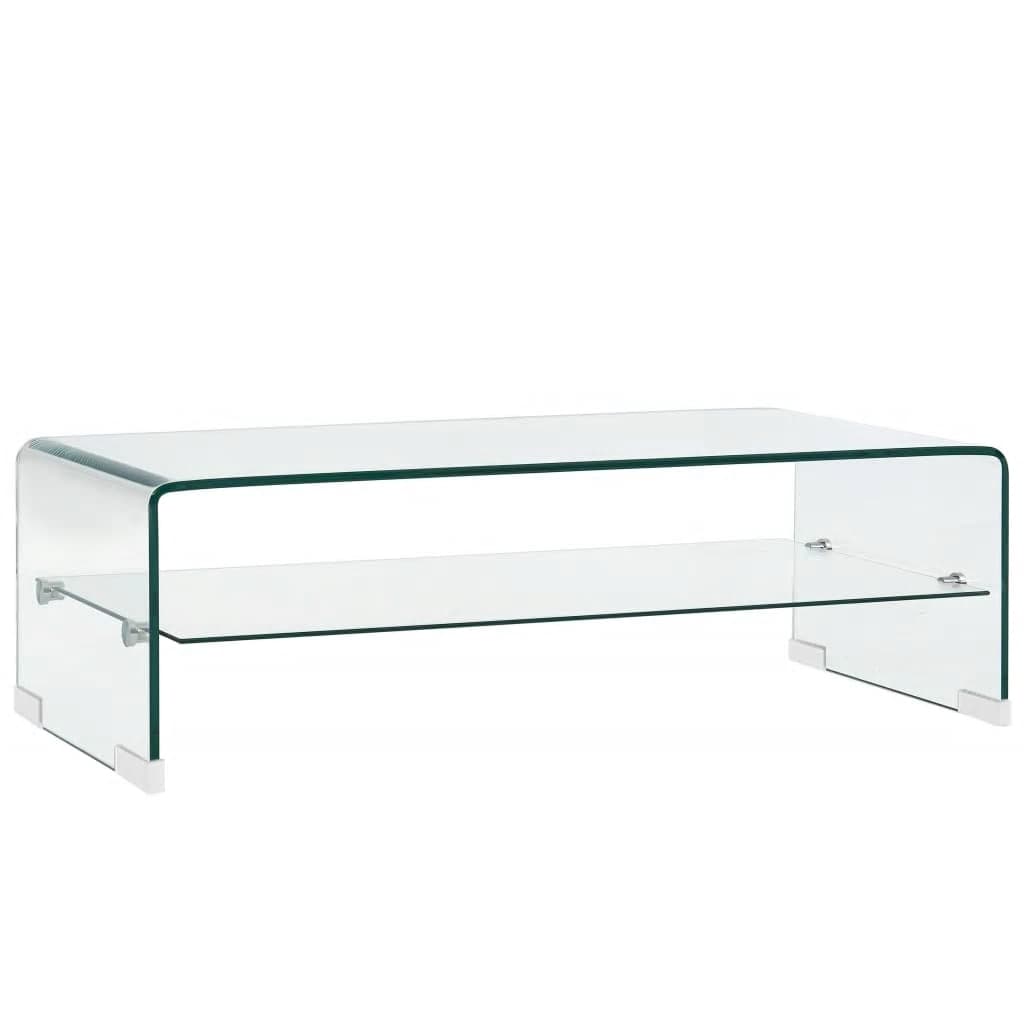Soffbord DIV. genomskinlig 98x45x31 cm härdat glas