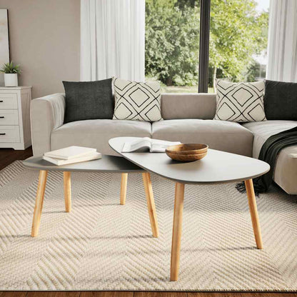 Soffbord Grå 2 st Grå massiv furu