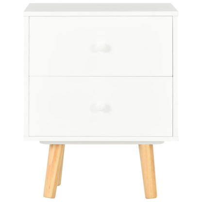 Sängbord 2 st vit 40x30x50 cm massiv furu