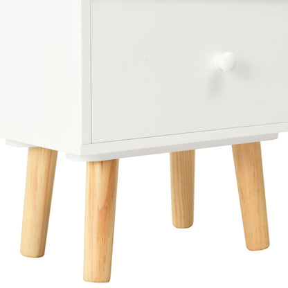 Sängbord 2 st vit 40x30x50 cm massiv furu