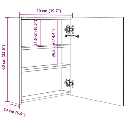 Badrumsspegel Spegelskåp LED 50x13,5x60 cm