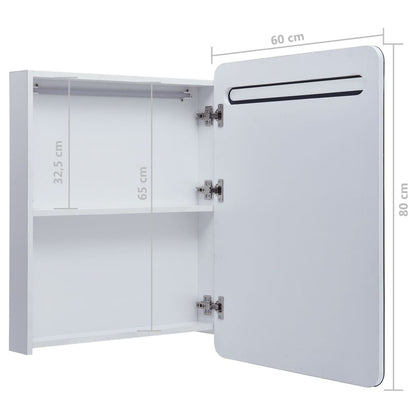 Badrumsspegel Spegelskåp LED 60x11x80 cm