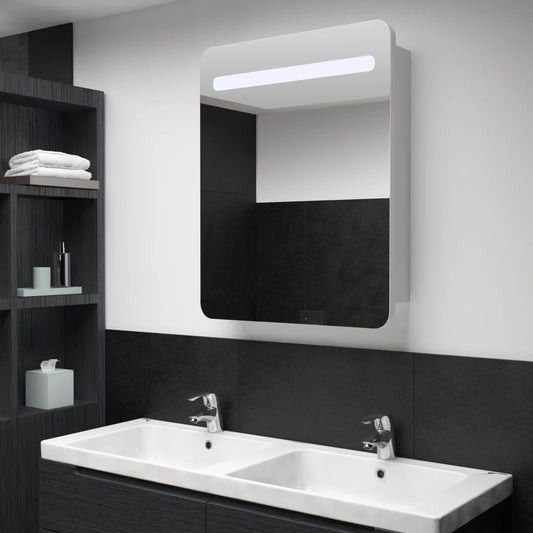 Badrumsspegel Spegelskåp LED 60x11x80 cm
