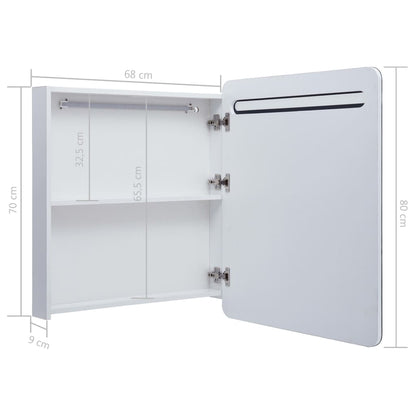 Badrumsspegel Spegelskåp LED 68x9x80 cm
