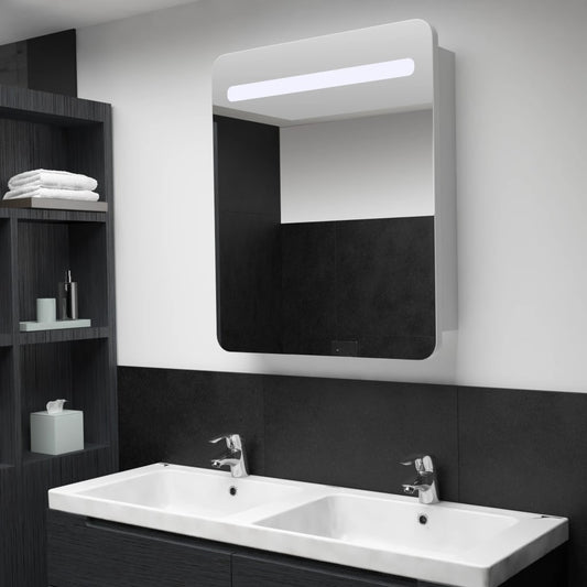 Badrumsspegel Spegelskåp LED 68x9x80 cm