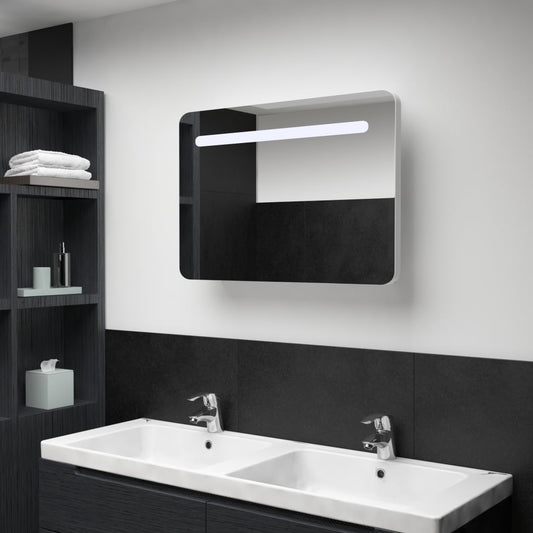 Badrumsspegel Spegelskåp LED 80x9,5x55 cm