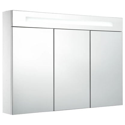 Badrumsskåp med spegel LED 88x13x62 cm