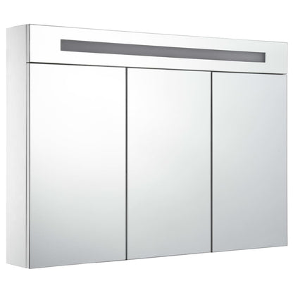 Badrumsskåp med spegel LED 88x13x62 cm