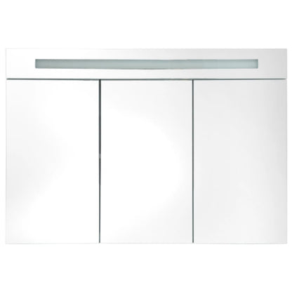 Badrumsskåp med spegel LED 88x13x62 cm