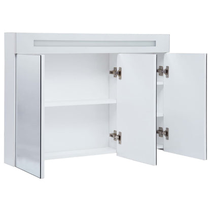 Badrumsskåp med spegel LED 88x13x62 cm