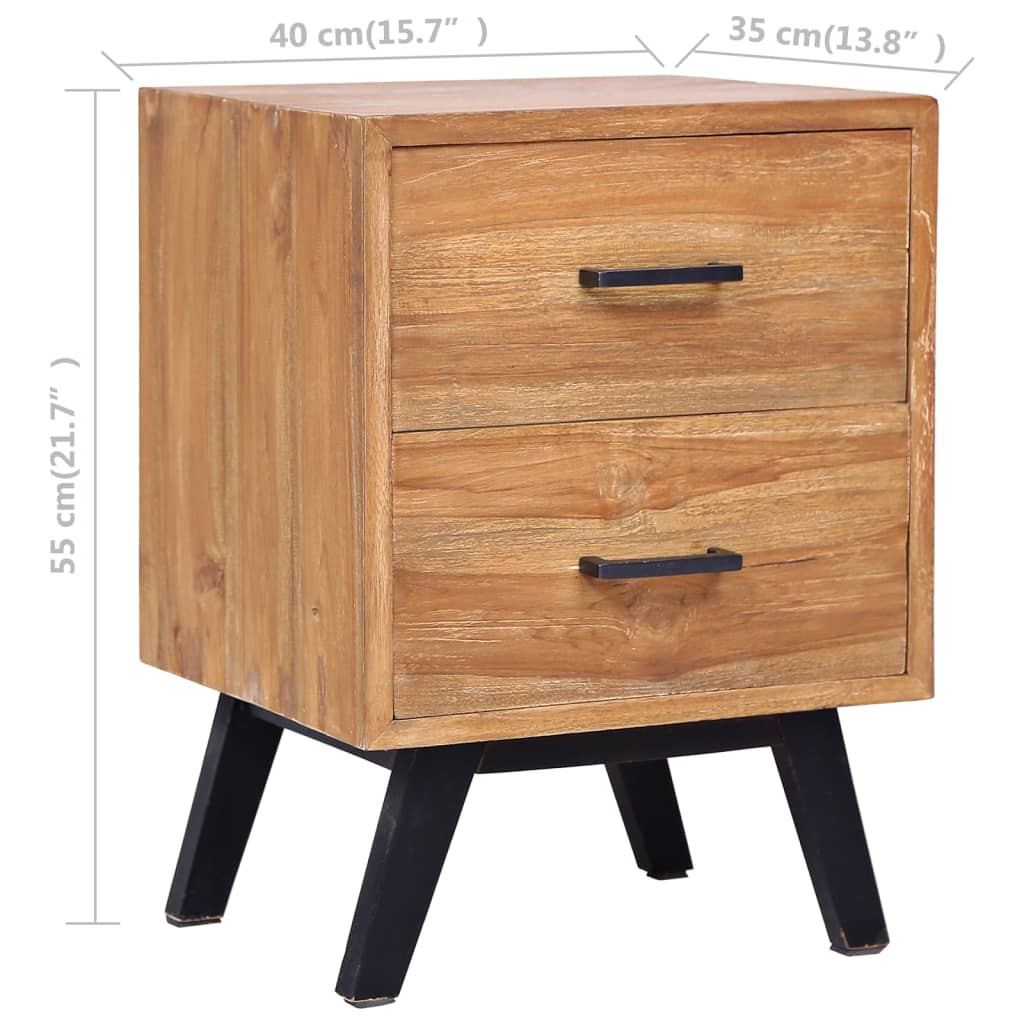 Sängbord 40x35x55 cm massiv teak