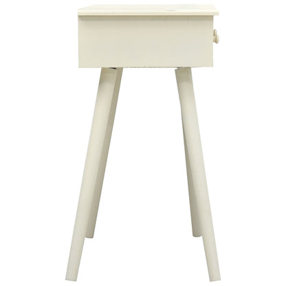 Avlastningsbord Konsollbord Grå med 2 lådor sniderier 80x40x77,8 cm trä
