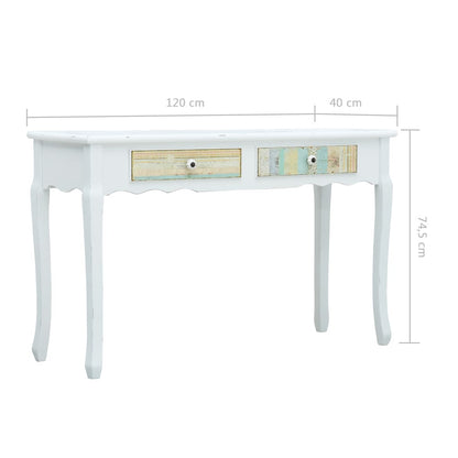 Avlastningsbord Konsollbord Vit 120x40x74,5 cm trä