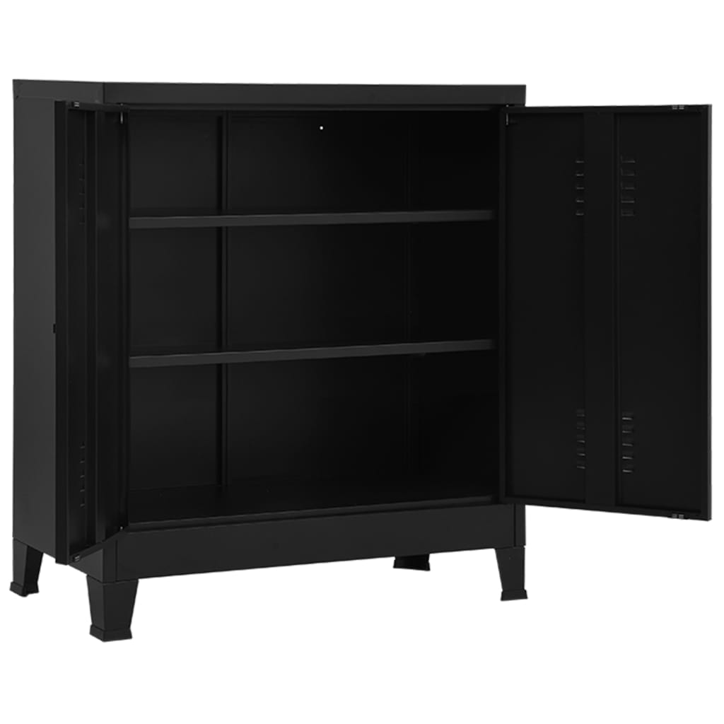Skåp DIV. Svart 90x40x100 cm stål