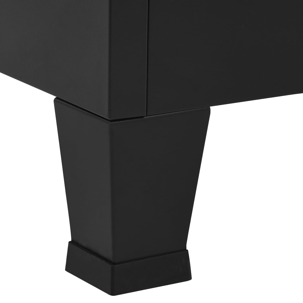 Skåp DIV. Svart 90x40x100 cm stål