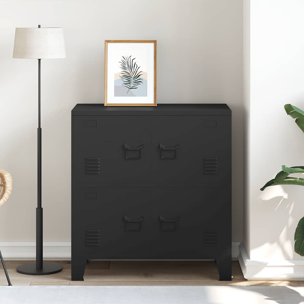 Skåp DIV. Svart 75x40x80 cm stål
