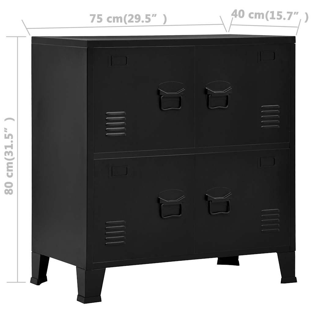 Skåp DIV. Svart 75x40x80 cm stål