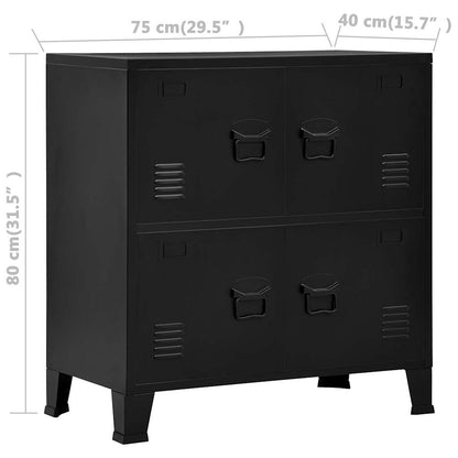 Skåp DIV. Svart 75x40x80 cm stål
