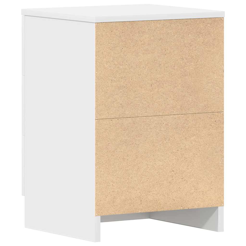 Sängbord 2 st vit 38x35x56 cm konstruerat trä