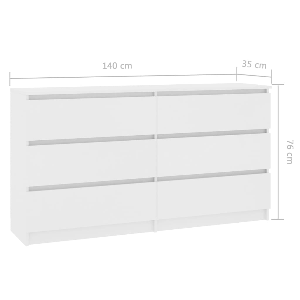 Skänk Vit 140x35x76 cm