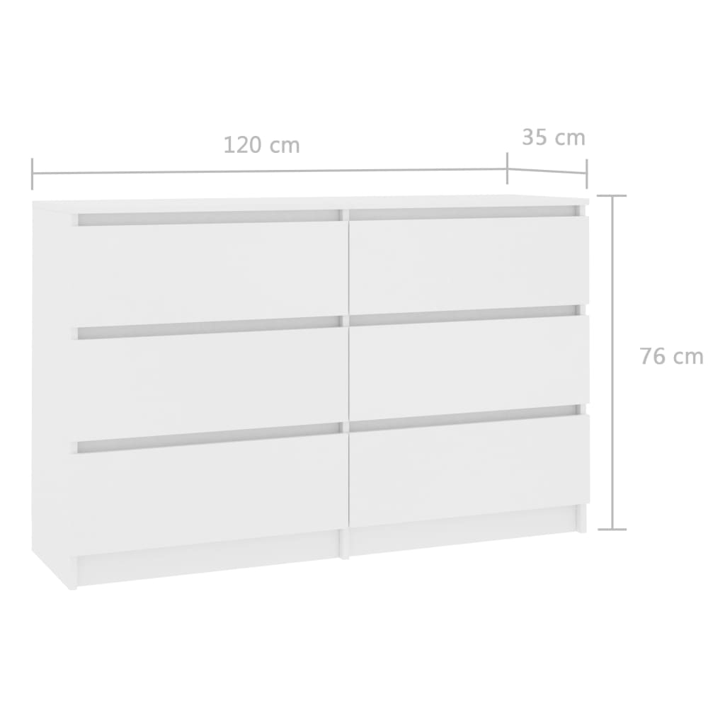 Skänk Vit 120x35x76 cm