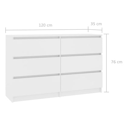 Skänk Vit 120x35x76 cm