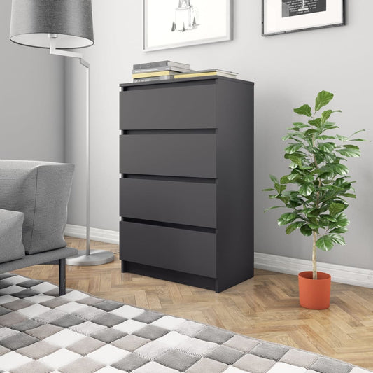 Byrå grå 60x35x98,5 cm konstruerat trä