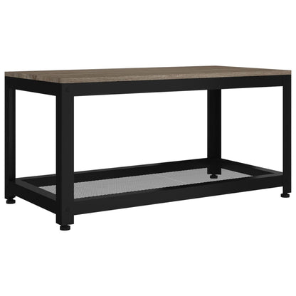 Sidobord Grå och Svart 90x40x45 cm MDF och järn