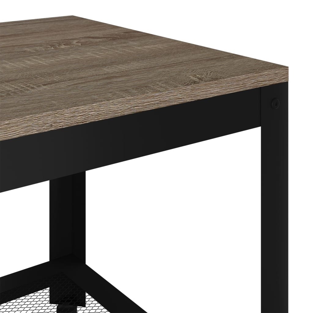 Sidobord Grå och Svart 90x40x45 cm MDF och järn