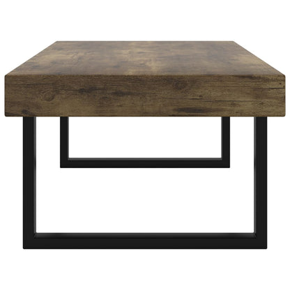 Soffbord Svart mörkbrun 120x60x40 cm och järn