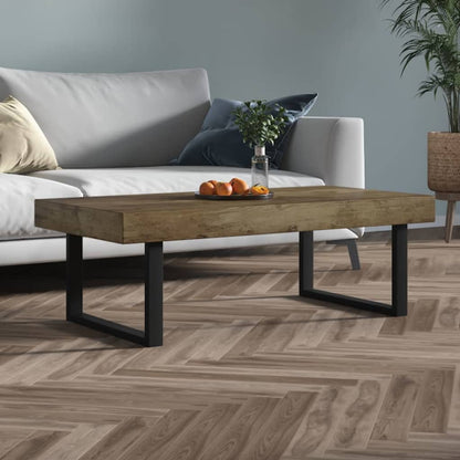 Soffbord Svart mörkbrun 120x60x40 cm och järn