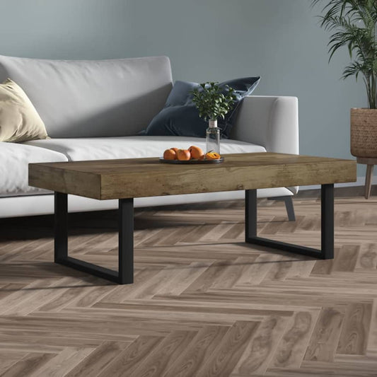 Soffbord Svart mörkbrun 120x60x40 cm och järn