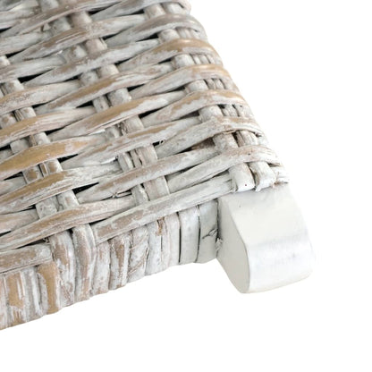 Fåtölj Vit naturlig rotting och massiv mahogny