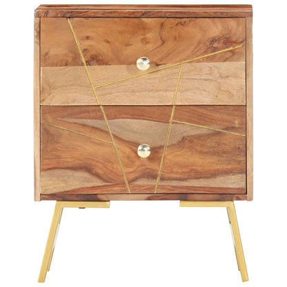Sängbord 40x30x50 cm massivt sheesamträ