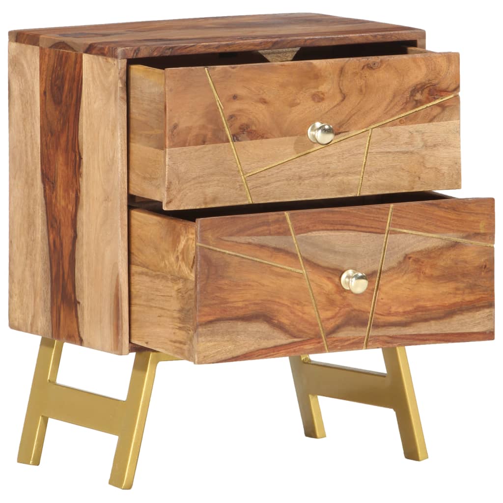 Sängbord 40x30x50 cm massivt sheesamträ