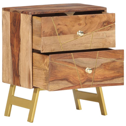 Sängbord 40x30x50 cm massivt sheesamträ
