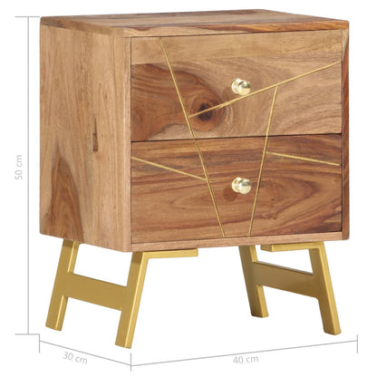 Sängbord 40x30x50 cm massivt sheesamträ