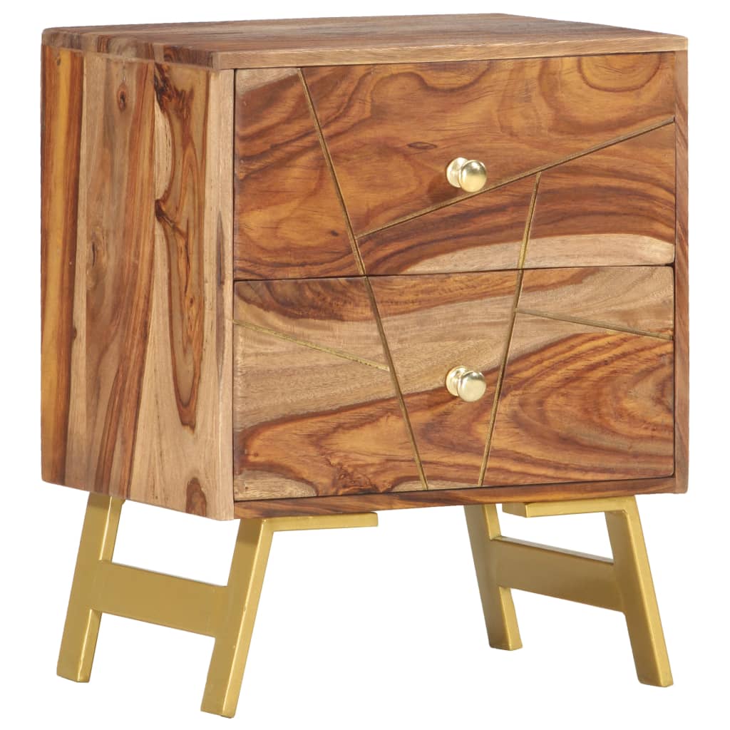 Sängbord 40x30x50 cm massivt sheesamträ